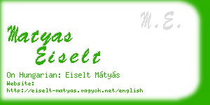 matyas eiselt business card